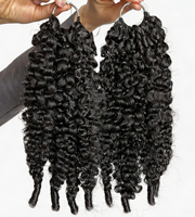 Tresses au crochet effet plumes ondulées avec boucles de cheveux humains vierges, extensions de cheveux humains vierges bouclés birmans, crochet sans nœuds séparé