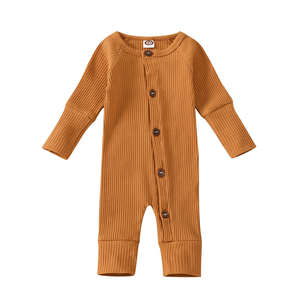 Combinaison d'hiver pour bébé de haute qualité, couleur unie, manches longues, pyjama pour bébé, vêtements pour bébé 100% coton, barboteuses - Product Image 6