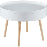 Table basse ronde avec compartiment et plateau amovible, table basse pour canapé, salon, bureau |   Usine Homex_BSCI
