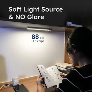 Mini Sensor de movimiento magnético ultrafino para armario, luz inalámbrica para cama, cinta nocturna Led recargable, iluminación para debajo de gabinete
