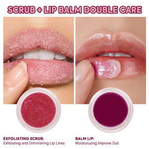 Label pribadi 2-in-1 krim Perawatan Bibir dan Balsem Vegan merah muda grosir krim perawatan bibir gula stroberi organik 10g Net WT - Product Image 3