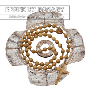 Medalla de San Benito, collar de Rosario de madera Unisex, Cruz católica, perla, cuentas de oración religiosa, regalo cristiano, <span class=keywords><strong>Catolicismo</strong></span> - Product Image 2