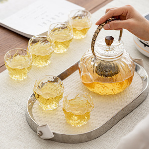 Tetera de vidrio Qingshan Hutong, estufa eléctrica de cerámica, resistente al calor, gran capacidad, con asa para preparar té - Product Image 3