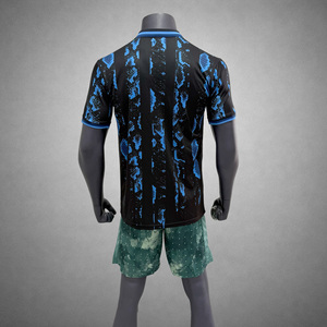 Single Button Collar Retro Soccer Jersey Quick-dry Moisture-control Optional Custom Trims for Practice - Product Image 2