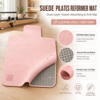 Tapis de yoga en daim et caoutchouc kaki, noir, marron, rose – Tapis de Pilates Reformer – Écologique, antidérapant, extra épais – Logo personnalisé