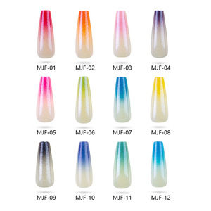 24 faux ongles longs dégradés en forme de T pour manucure et nail art - Product Image 5