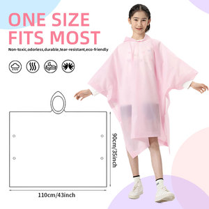 Impermeable Ligero, Duradero y Reutilizable de EVA con Capucha <span class=keywords><strong>para</strong></span> Niños, <span class=keywords><strong>para</strong></span> Senderismo y Viajes - Product Image 3