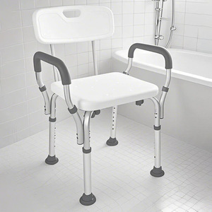 Chaise de douche pliante pour personnes âgées, en alliage d'aluminium, capacité de 250 kg, tabouret de toilette et de douche portable, double usage, sécurité dans la salle de bain - Product Image 2