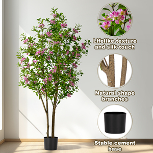 Lujo Artificial <span class=keywords><strong>Myrtus</strong></span> Communis Bonsai árbol plástico escritorio artesanía decorativa para oficina boda FIESTA DE Navidad decoración del hogar - Product Image 5