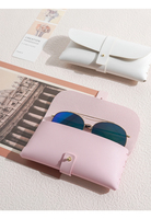 Mode lunettes sac en cuir souple étui à lunettes filles Portable lunettes de soleil pochette sac de rangement Anti-pression