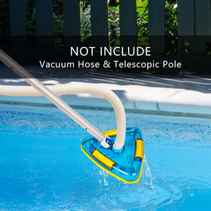 Nettoyeur de piscine <span class=keywords><strong>triangulaire</strong></span> à poignée EZ Clip Tête d'<span class=keywords><strong>aspirateur</strong></span> transparente pondérée Raccordement du tuyau pivotant Élimine les débris Nettoie les coins - Product Image 1