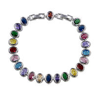 Venta al por mayor de lujo nuevos diseños de pulsera de zirconia cúbica moda mujer pulsera joyería