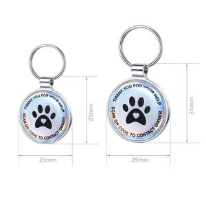 <span class=keywords><strong>Collier</strong></span> d'<span class=keywords><strong>identification</strong></span> de luxe écologique en métal anti-perte avec code NFC et QR pour animaux de compagnie (chat, <span class=keywords><strong>chien</strong></span>) – Porte-clés nominatif - Product Image 3