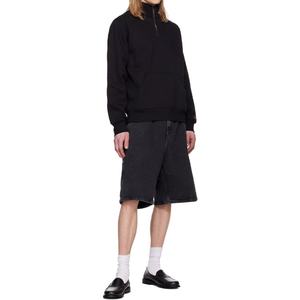 Pantalones Cortos Cargo Personalizados de Gran Tamaño y Tejido Pesado con Acabado Stonewashed para Hombre, Jorts Negros con Remaches, Pantalones de Carpintero Rectos de Lona para Trabajo - Product Image 5