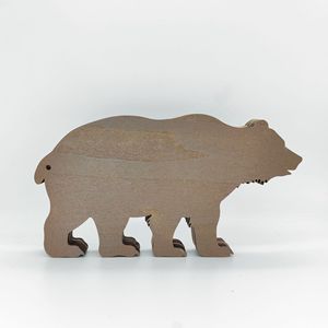 Uionen Multi-Layer Hollow Out Hand Carved Wooden Polar Bear Figurine Creative Home Decor Animal <b>Craft</b> Desktop Ornament - Product Image 5