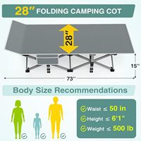 Lit de camping simple moderne en promotion, pliable et portable avec cadre en aluminium/acier pour dormir