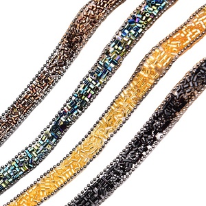 Cuentas de tubo de color, cadena de diamantes de imitación, cinta de diamante de cristal Hotfix, ajuste de ropa, vestido de Boda nupcial, cinturón, <span class=keywords><strong>bandas</strong></span> decorativas DIY - Product Image 1
