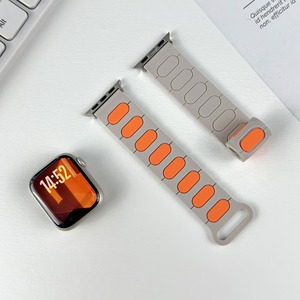 Bracelet de montre en silicone bicolore Forwelleny, bracelet sport ovale segmenté bicolore pour <span class=keywords><strong>Apple</strong></span> Watch Series 11 10 9 <span class=keywords><strong>8</strong></span> Ultra 2 49 mm 45 mm - Product Image 4