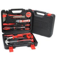 Boîte à outils portable 49 pièces, rouge et noir, avec poignée antidérapante pour l'assemblage et l'entretien en intérieur