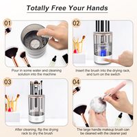 Nettoyeur de Pinceaux de Maquillage Électrique Portable et Automatique USB, Lave-Pinceaux Cosmétiques Rotatif et Sécheur