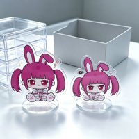 Support en acrylique personnalisé d'usine, impression UV double face, base transparente, ornement de bureau mignon de dessin animé, cadeau en gros pour fans de bandes dessinées