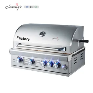 Stainless Steel outdoor grill bbq kitchen rotating thermometers garden portable restaurant gas bbq grills for party