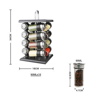 Set <span class=keywords><strong>di</strong></span> portaspezie in <span class=keywords><strong>vetro</strong></span> per barattoli da 16 pezzi <span class=keywords><strong>con</strong></span> <span class=keywords><strong>coperchio</strong></span> girevole Set <span class=keywords><strong>di</strong></span> barattoli per spezie bottiglie e barattoli ecologici più venduti - Product Image 4