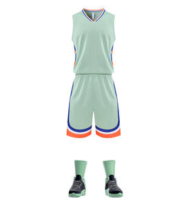 Combinaison de basket-ball personnalisée pour adultes et enfants, absorbant la transpiration, respirante, à séchage rapide, pour l'entraînement et la compétition, avec blocs de couleurs et lacets - Product Image 2