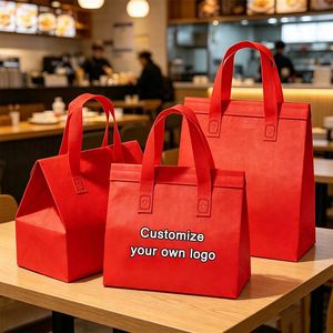 Custom Logo Disposable Thermal Food Cooler Bags Nonwoven Aluminum Foil Insulated Bag for Restaurant Coffee Dessert Takeout Bags - Product Image 1
