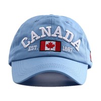 Topi Baseball 6 Panel Unisex Dewasa Kanada, Bordir 3D Pola Daun Maple dan Huruf, Bahan Katun, Pinggiran Melengkung, Dapat Disesuaikan