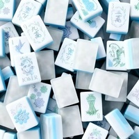 Nouveau jeu de Mahjong américain de luxe 2026 en acrylique bleu cristal, 160 cartes, pour clubs de jeu et casinos