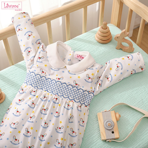 Vestido Casual para Niña Babeeni Azul con Estampado Geométrico de Caballito Balancín, 100% Algodón, Certificado OEKO-TEX, Ignífugo - Product Image 3