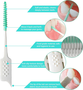 Spazzola interdentale dentaria etichetta OEM tra denti silicone stuzzicadenti CE certificato gomma spazzolino interdentale stuzzicadenti