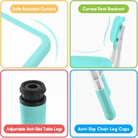 Ensemble table et chaises de sécurité en plastique pour enfants SINKIPA, hauteur réglable, bureau pour 6 places, âges 3-12 ans, durable, écologique, antidérapant