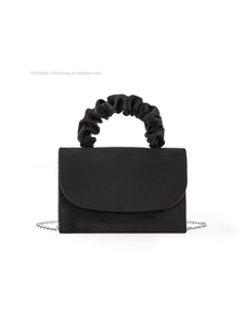 Low Price New Pleated Solid Color Handbag for Women Simple Small <b>Square</b> Bags Single Shoulder Diagonal Cross Hand-Held Dinner Bag - Product Image 2