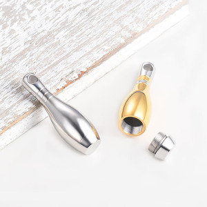 Collier pendentif en acier inoxydable en forme de <span class=keywords><strong>boule</strong></span> de bowling, boîte à cendres commémorative pour animaux de compagnie et famille - Product Image 3