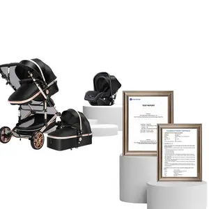 JXB High Landscape Luxury Pushchair Compact Baby Travel Buggy Foldable Children Stroller 3 in 1 Lightweight <strong>Prams</strong> and Pushchairs - Product Image 1