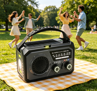 Radio d'urgence portable 16000 mAh FM AM WB avec lampe torche LED dynamo à manivelle et alimentation solaire pour survie en extérieur