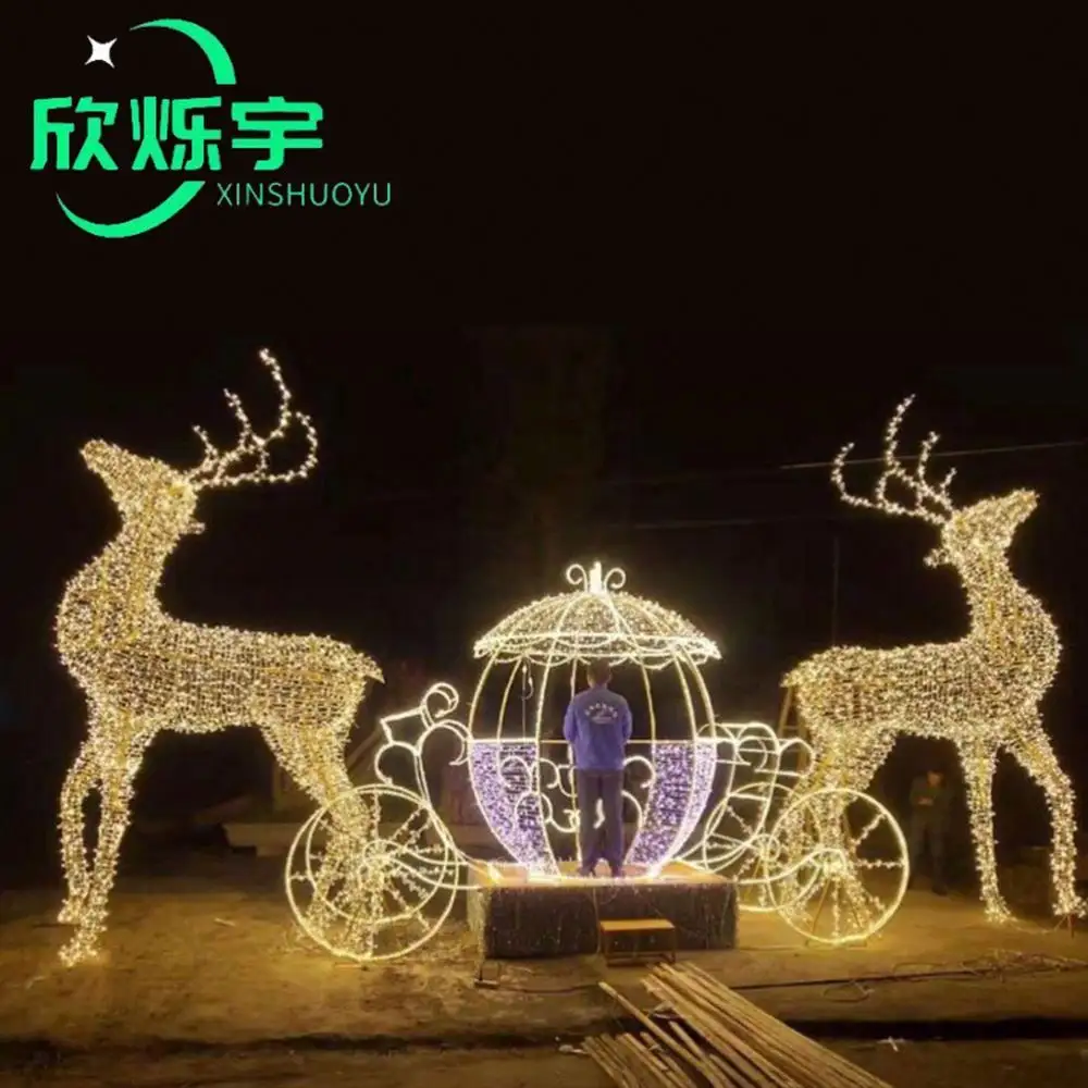 Weihnachtstag-Skultur-Landschaftsbeleuchtung 3D Weihnachtshirsch-Hirsch-Modelllicht