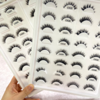 Vente en gros de cils en vison 100% naturels, cils en vison 3D volumineux de 12 mm avec emballage privé