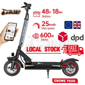 Eu Warehouse Cheap Parts China Off Road 600W Motor Trotinette Electrique Long Range Engwe Y600 Electric Scooter With Seat