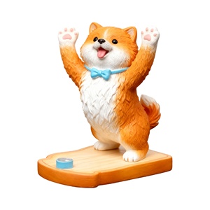 Divertido Soporte para Teléfono con Forma de <span class=keywords><strong>Shiba</strong></span> <span class=keywords><strong>Inu</strong></span> - Figura Esculpida Personalizada, Artesanía de Resina Hecha a Mano para Decoración Moderna de Escritorio y Hogar - Product Image 1