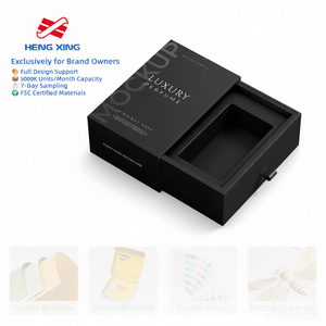 HENGXING Scatola per Profumo Nera Riutilizzabile Personalizzata con Design a Cassetto per Confezioni Regalo di Lusso all'Ingrosso - Product Image 1