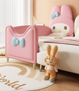 Letto impiombato per bambini in legno letto principessa della ragazza singola con Guardrail allargato piccolo letto della camera da letto - Product Image 5