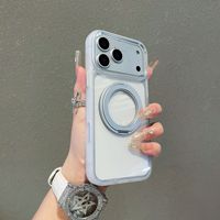 Pour iPhone 17 Étui magnétique pour téléphone avec protection à 360° °   Support magnétique rotatif en métal pour coque transparente antichoc pour iPhone 17