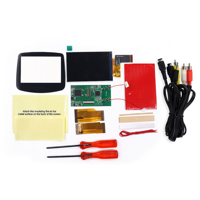 V4 3.0 Inches Drop in IPS LCD Screen Kit for GBA TV Version High Backlight Mod With Video & Link Cable for Gamy Boy Advance