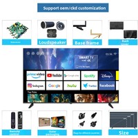 Téléviseurs intelligents LED 4K ultra-minces de 45 pouces, haute définition, anti-explosion, alimentés par Android, avec boîtier noir personnalisable