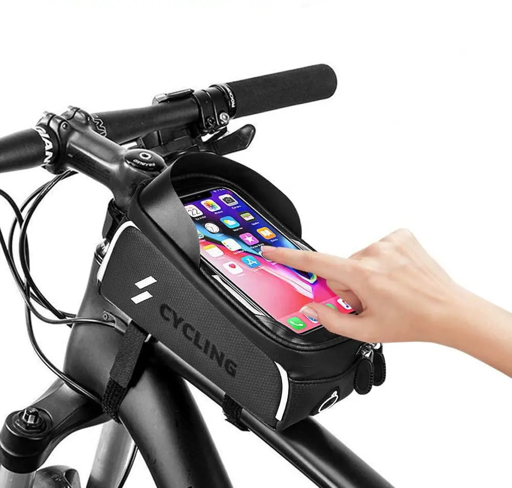 INBIKE 공장 가격 사용자 정의 자전거 전화 가방 자전거 핸들 프레임 가방 방수 GPS 휴대 전화 스탠드 사이클링 네비게이션