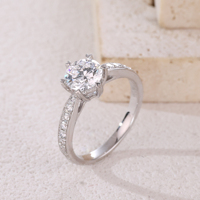 Bague de fiançailles et de mariage haut de gamme personnalisée en diamant de laboratoire certifié IGI 1 carat, or massif 18 carats rhodié, bijoux de luxe pour soirée