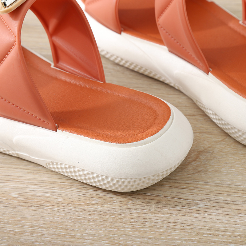 Korean Soft Bottom Double Belt Casual Slippers Non Slip Ladies Sandals and Slippers